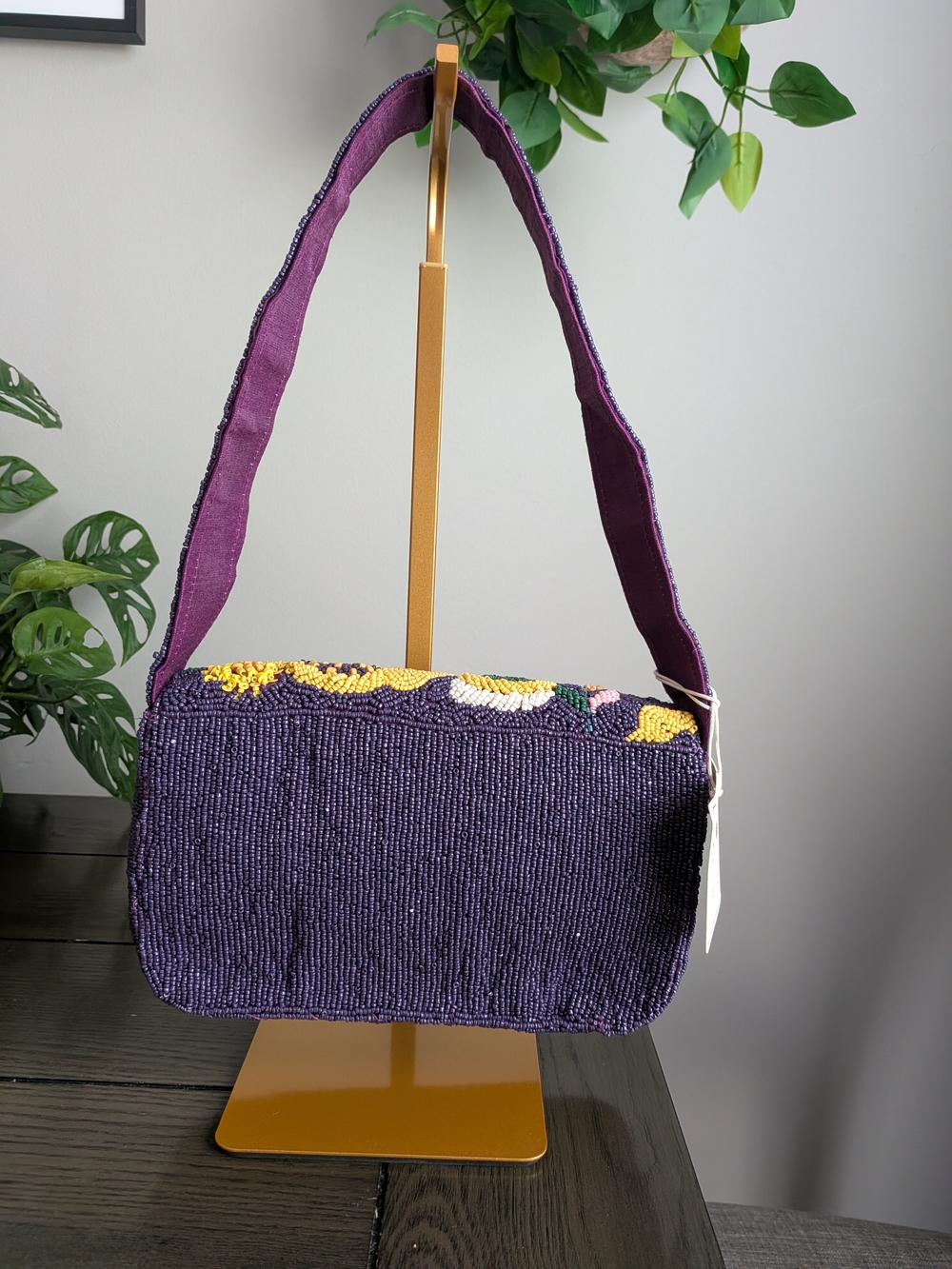 Sol & Mer Beaded Floral Shoulder Bag - Picture 2 of 3